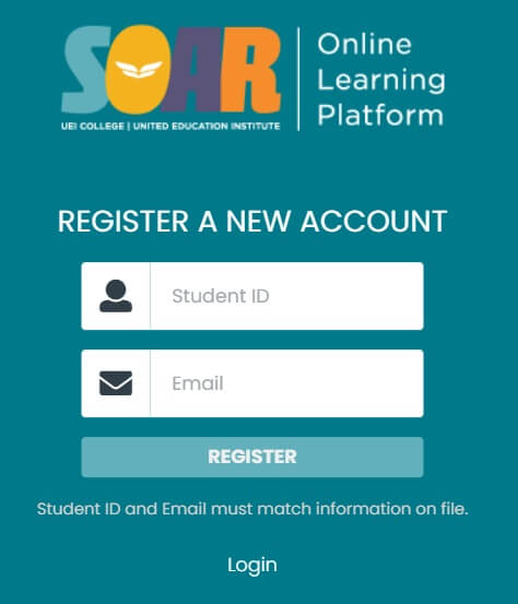 SOAR UEI LMS registration page