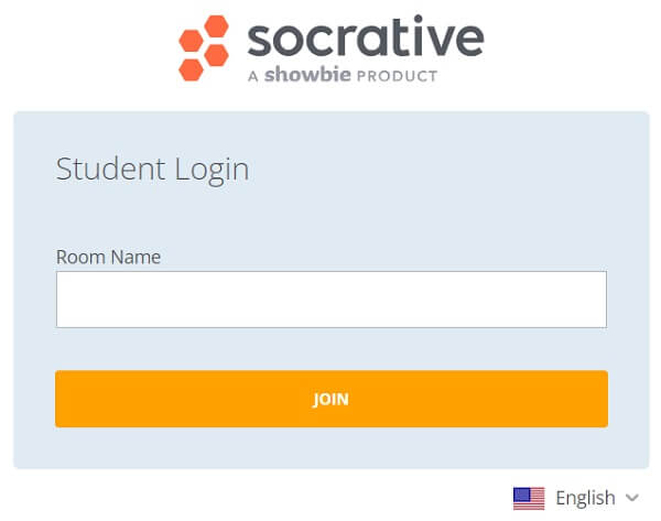 Socrative student login page