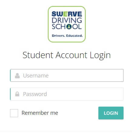 Swerve driving school student login page